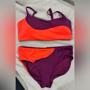 Athleta Purple and Orange Bikini Set.